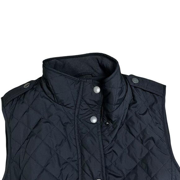 Talbots Black Fleece Lined Quilted Puffer Vest Sleeveless Size Small - Picture 6 of 7